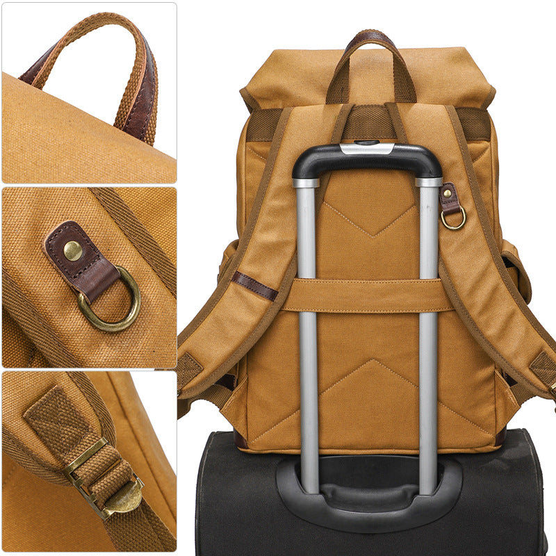 Sac à dos vintage en toile extérieure imperméable de grande capacité