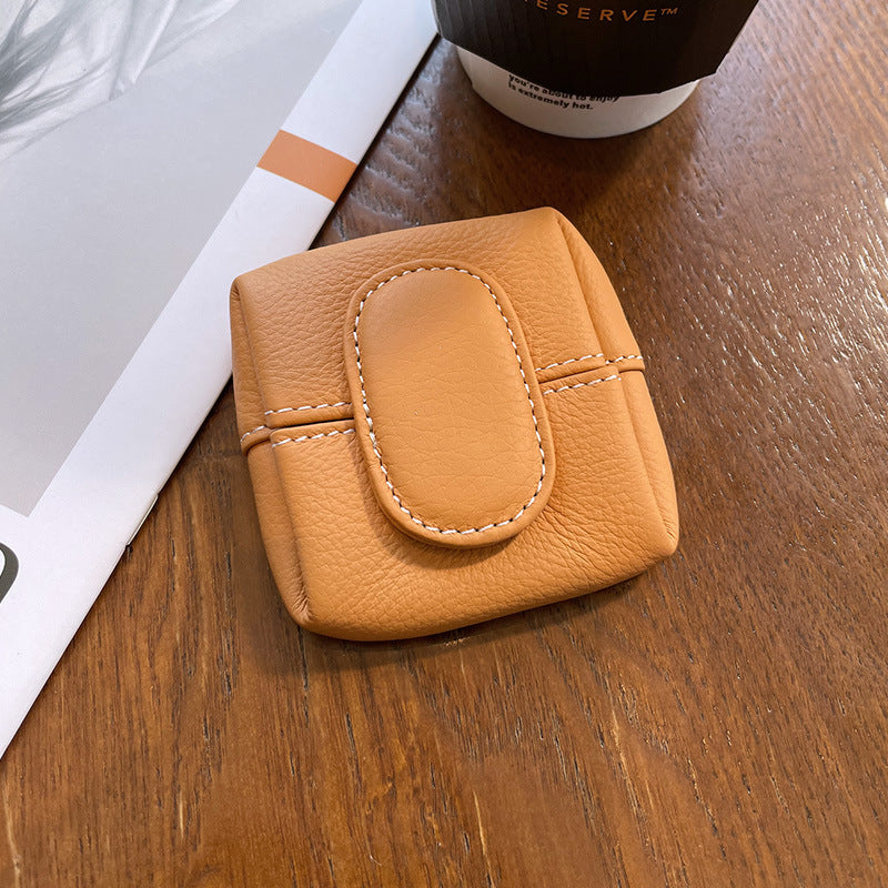 Porte-Monnaie Femme Boucle Première Couche en Cuir de Vachette Porte-Monnaie Porte-clés Sac de Transport