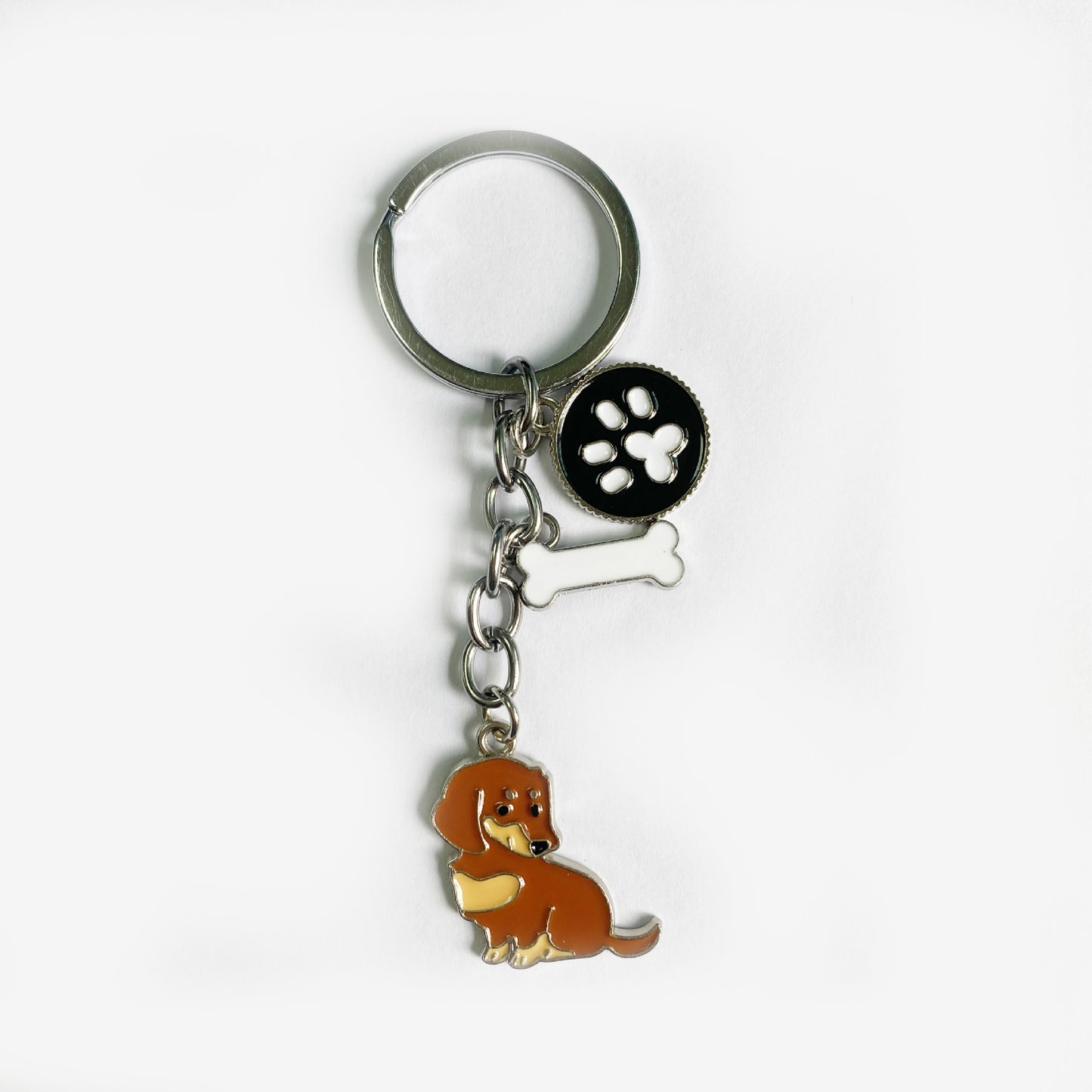 Porte-clés en métal ciré pour chien de compagnie de style américain