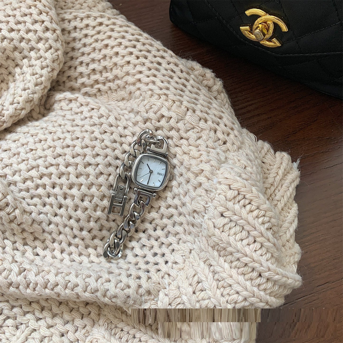 Montre pour femme, petit Cube de sucre fritillaire dégradé bleu océan, montre de luxe légère, High Sense Ins