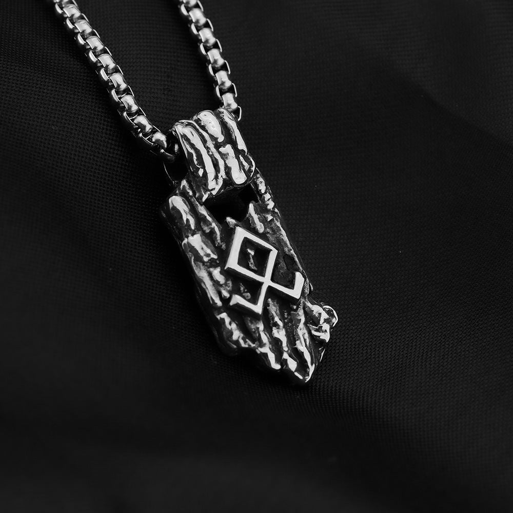 Pendentif rétro nordique en acier inoxydable pour hommes, collier personnalisé avec Rune Viking