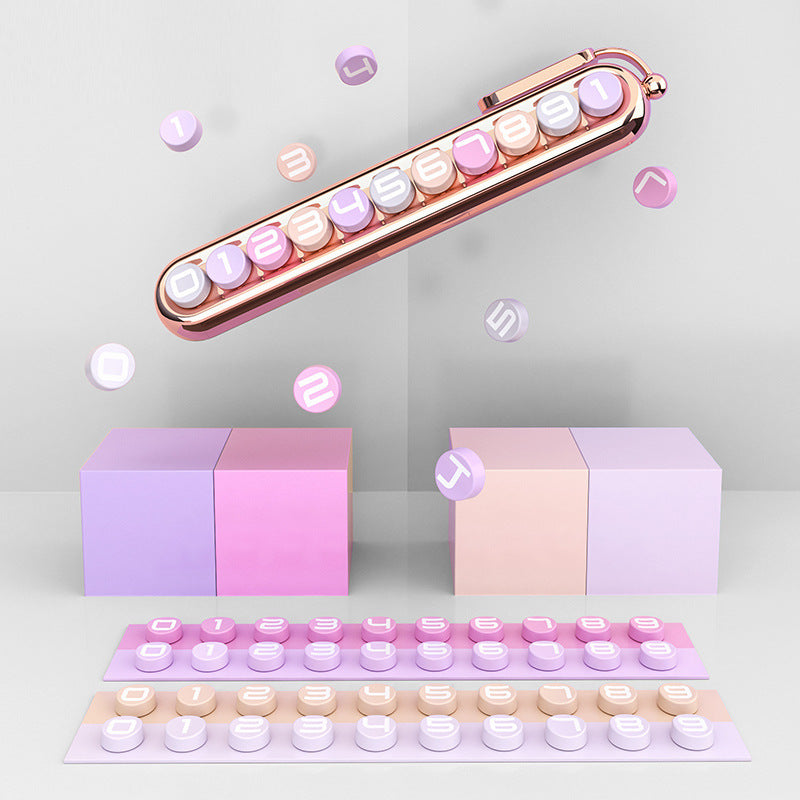 Tarjeta de número de teléfono móvil para mujer, placa de número de estacionamiento temporal, adornos bonitos