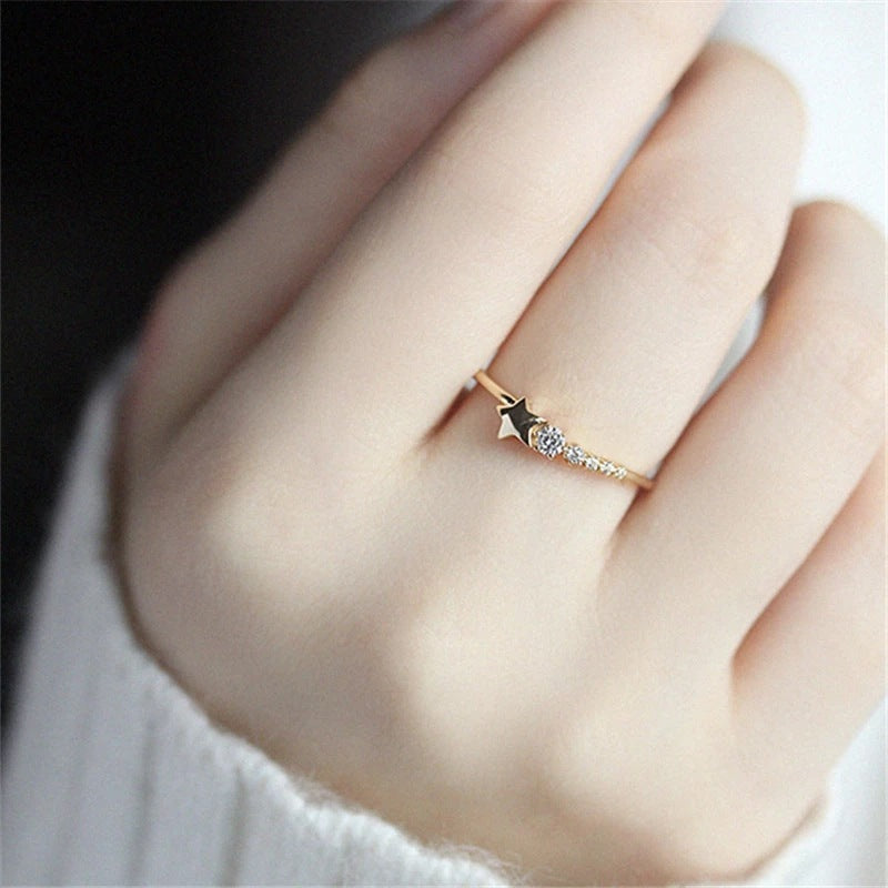 S925 Sterling Silver Pentagram Ring Affordable Luxury Fashion Wind Niche Design Simple Women's Ring