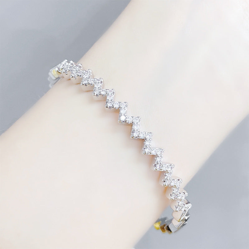 Adjustable Pull-out Elegant Fashion Micro Inlaid Zircon Women's Bracelet