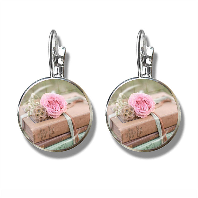 Women's Fashion Retro Book Photo Earrings