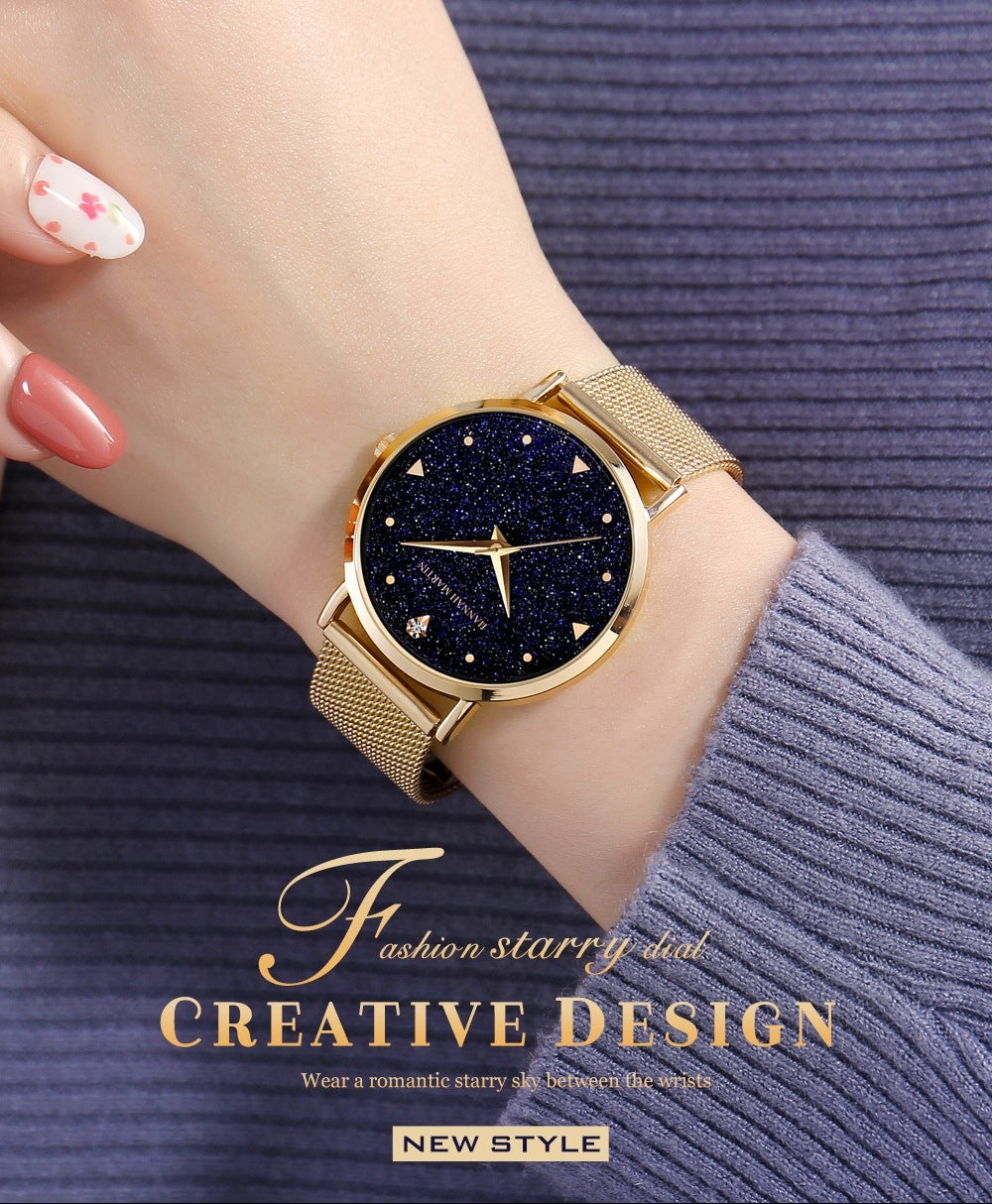 Montre à quartz simple étoilée étanche pour femme