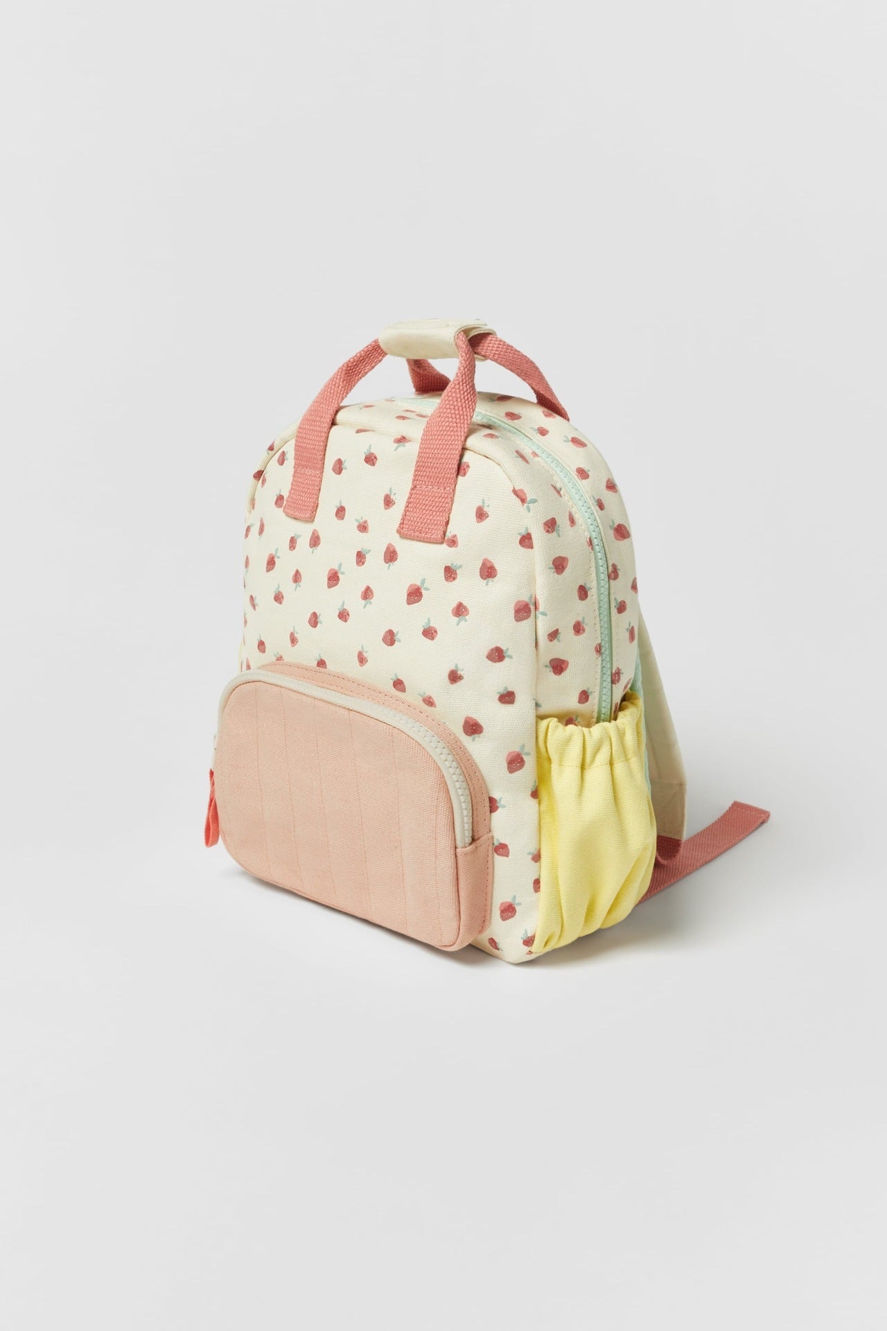 Sac à dos en toile de coton Dopamine fraise, impression multicolore, mignon sac d'école pour enfants, nouvelle collection