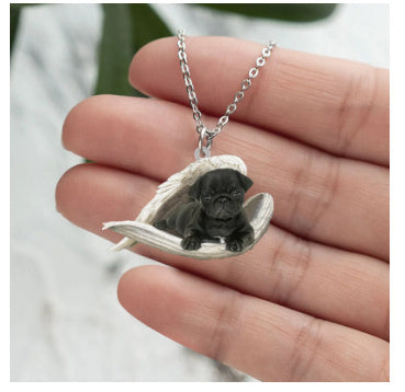 Acrylic Plane Lazy Dog Hanging Necklace