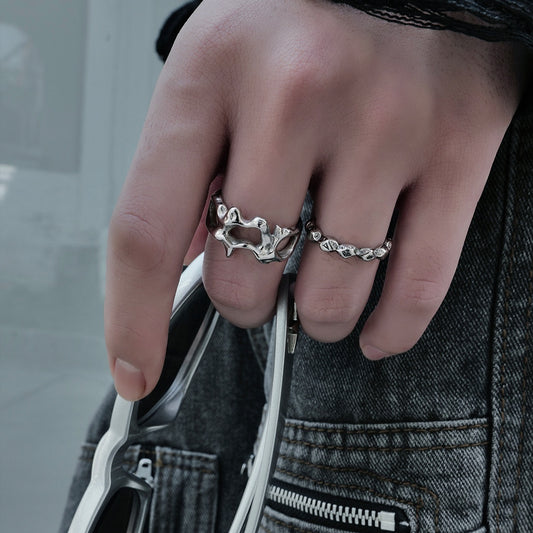 Liquid Wormhole Cold Wind Simple Bracelet Ring