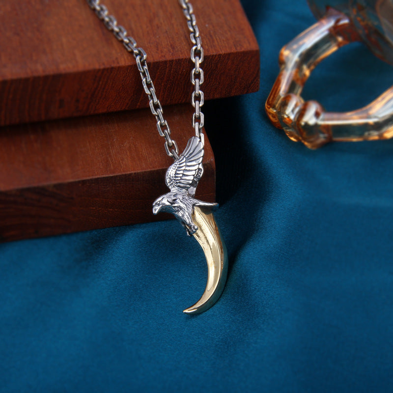S925 Sterling Silver Eagle Claw Pendant Punk