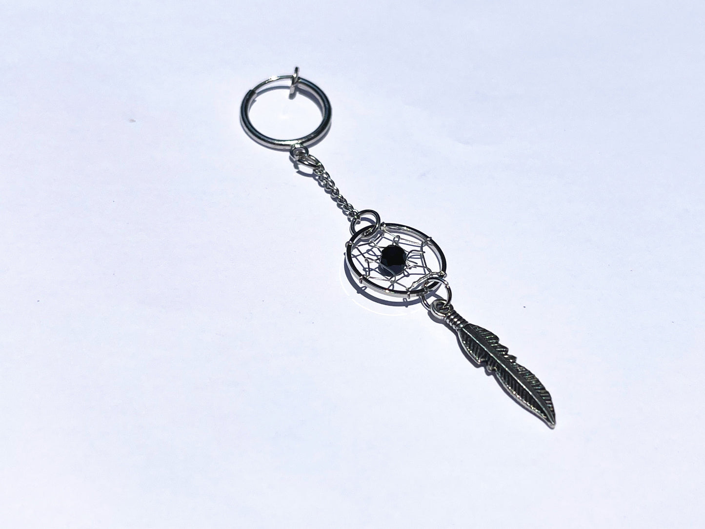 Dream Catcher Feather Net Stud Earrings For Men