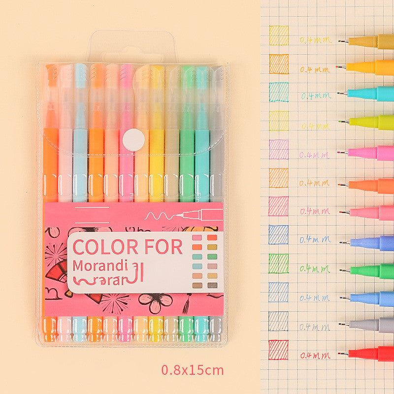 Conjunto para que los estudiantes tomen notas con bolígrafos de colores retro coreanos