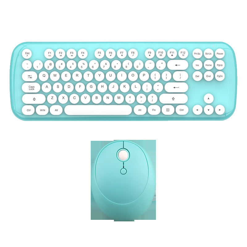 Ensemble clavier et souris sans fil filles couleur rétro
