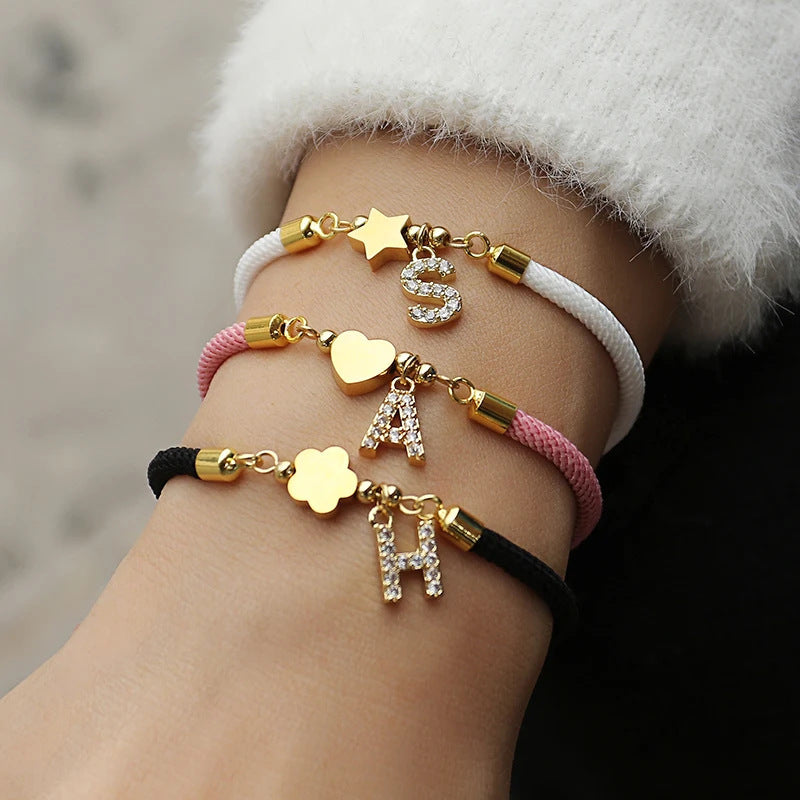 Copper Micro Inlay 26 Letters Stainless Steel XINGX Bracelet