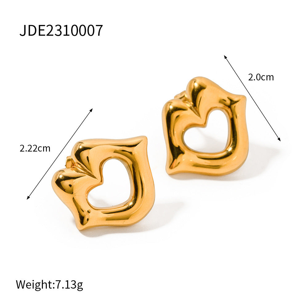 INS New 18K Gold Stainless Steel Lip Stud Earrings