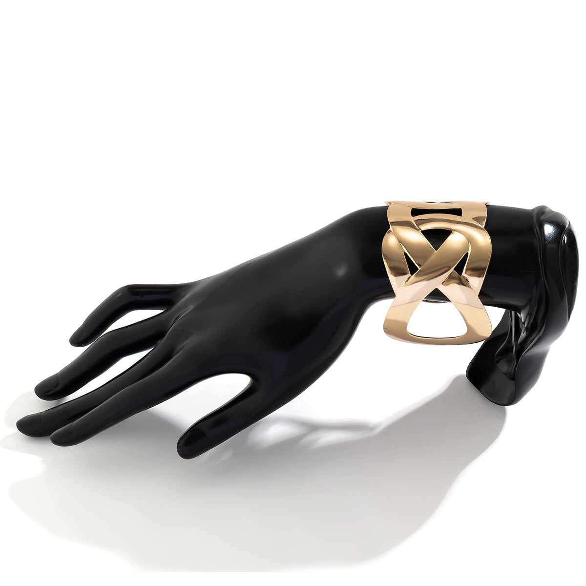 Ornament Personality Trend 8-word Buckle Cross Simple Wide Surface Hollow Metal Bracelet