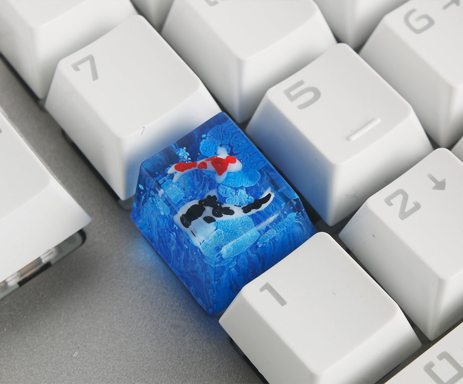 Scenery Koi Backspace Resin Keycaps For Cherry Mx Switch