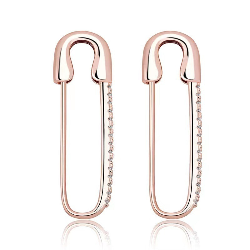 Women's Fashionable Temperament Inlaid Zircon All-match Earrings