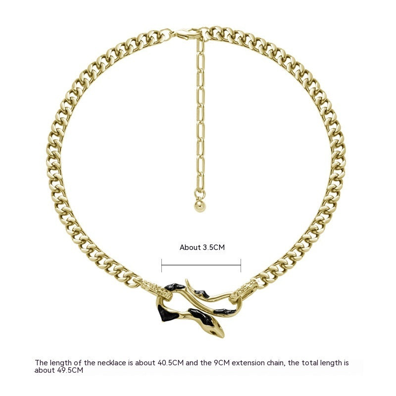 Black Snake Necklace For Women Temperament Wild