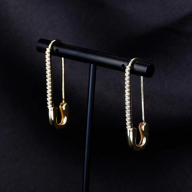 Women's Fashionable Temperament Inlaid Zircon All-match Earrings