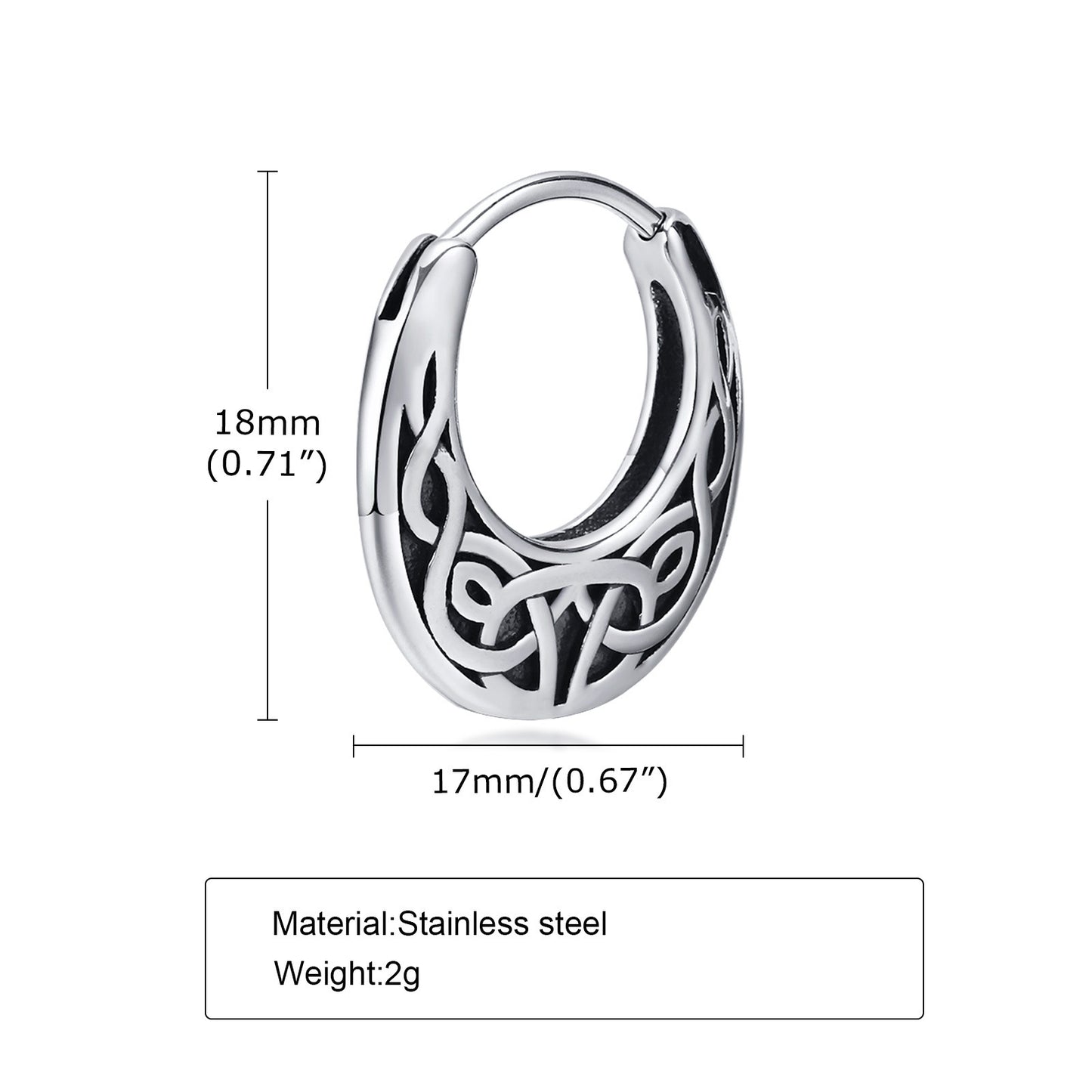 Men's Personality Fashion Retro Stainless Steel Earrings Men's Accessories
