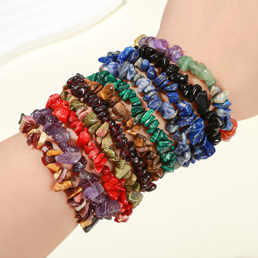 Natural Crystal Gravel Agate Aventurine Irregular Bracelet