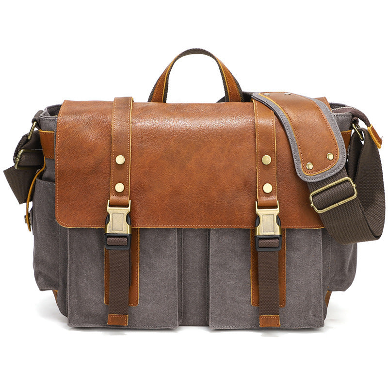 Sac à bandoulière en toile cirée en cuir de vache première couche