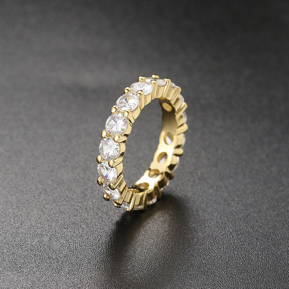 Full Diamond Round 4mm Engagement Women's Diamond Ring