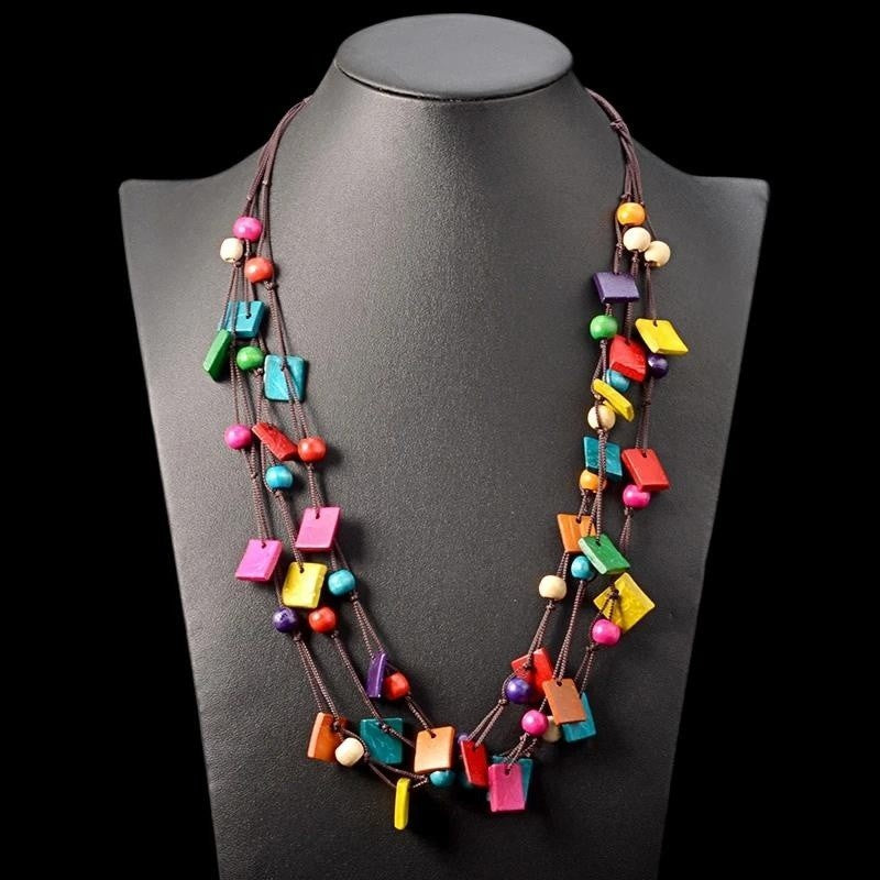 Bohemian Retro Exaggerated And Personalized Ethnic Style Color Necklace
