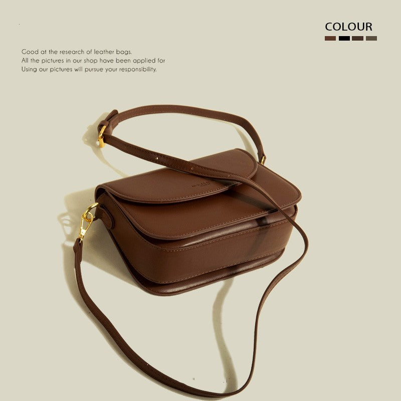 Bolso Saddle De Mujer Sencillo Retro Con Textura