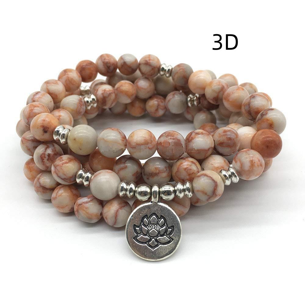 Pulsera de loto de tela de araña roja