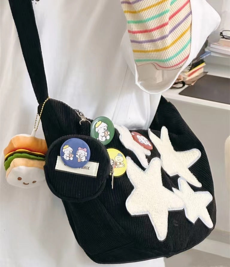 Bolso de pana para mujer, sencillo, combina con todo, informal, Retro