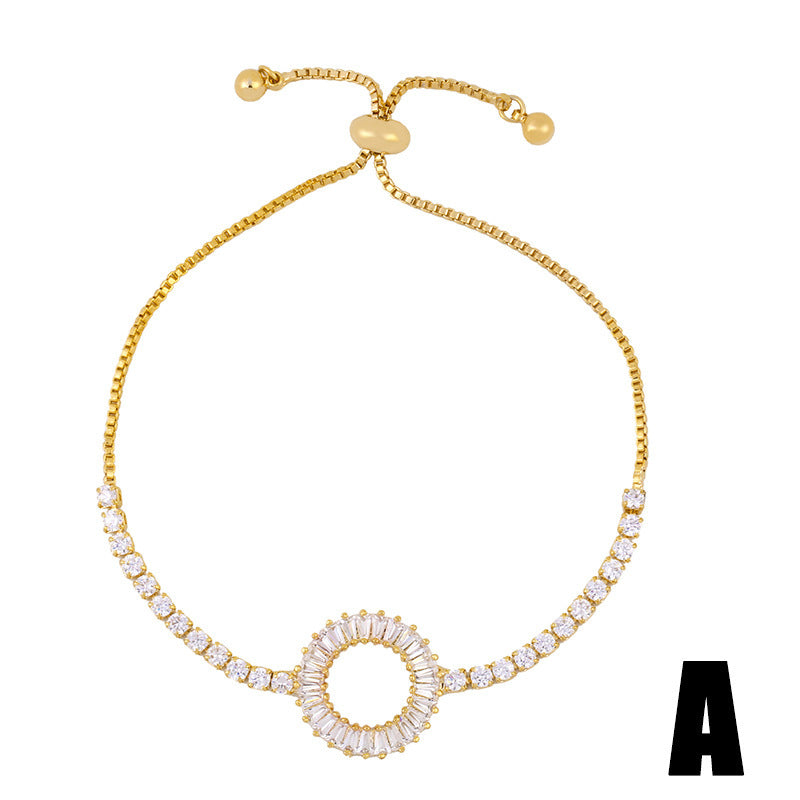 Crystal European And American Cross Heart Love Heart Bracelet