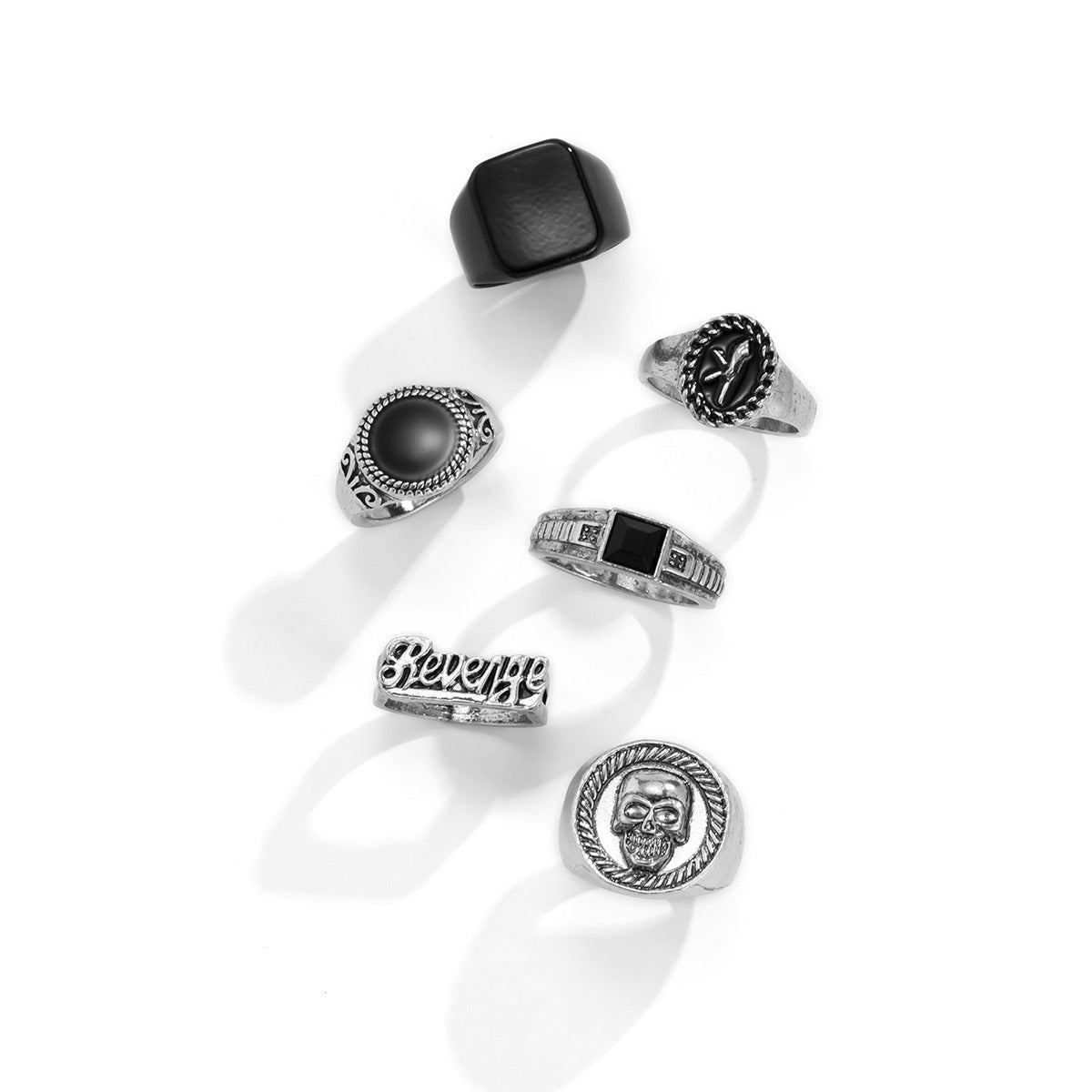 6 Pieces Ring Set Simple Personality Fashion Trendy Retro Cover