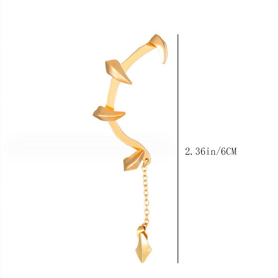 Retro Personality Gothic Demon Claw Geometric Ear Clips