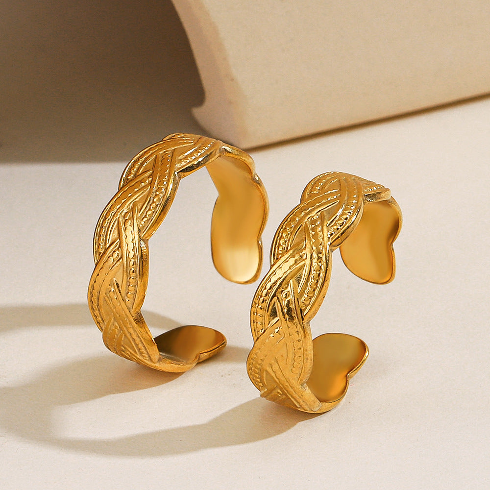 Retro Hip Hop Titanium Steel Ring Ladies