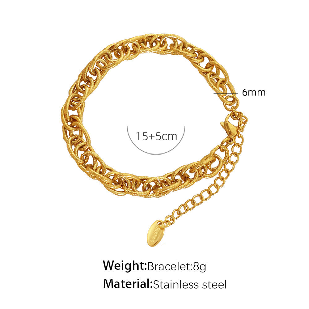 Woven Ring Buckle Titanium Steel Bracelet