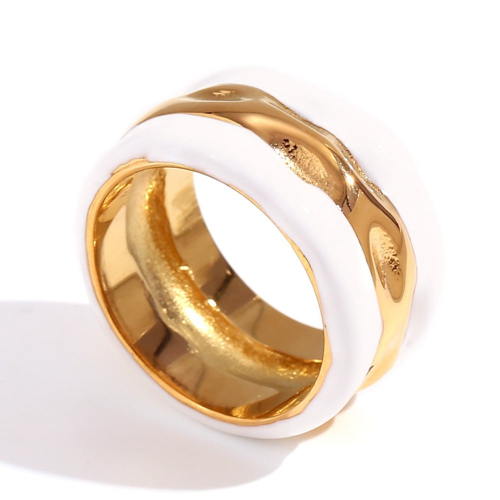 Water Ripple Summer Contrast Color Drop Oil Ring