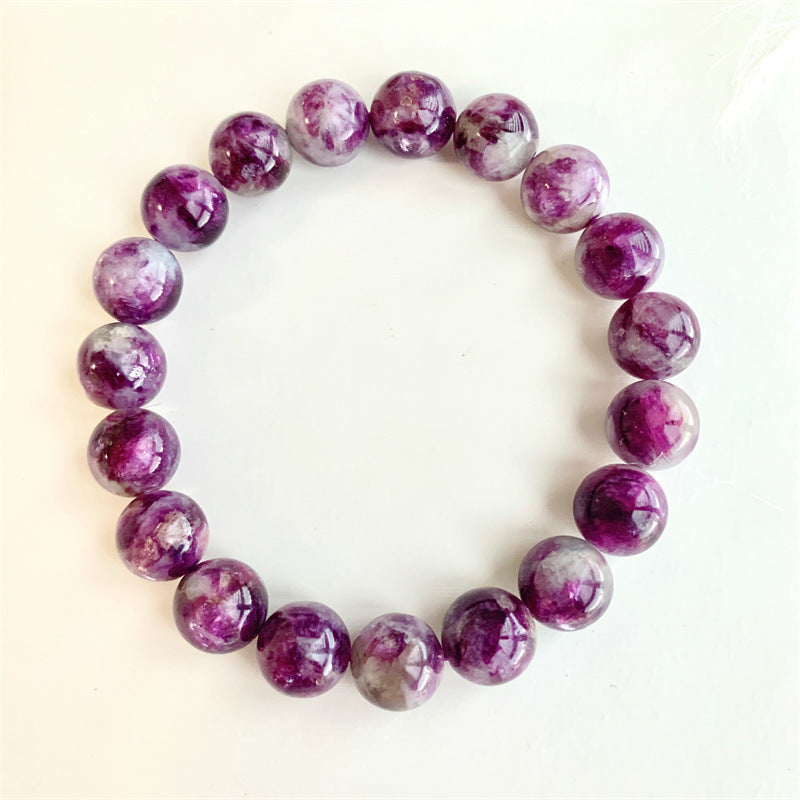 Bracelet violet en cristal naturel, flocon de neige, grand-mère