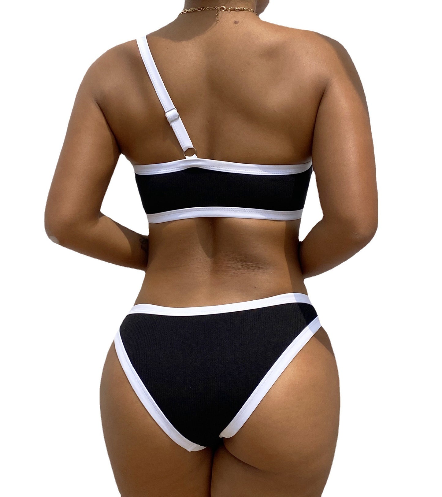 Maillot de bain bikini sexy à bandoulière unique