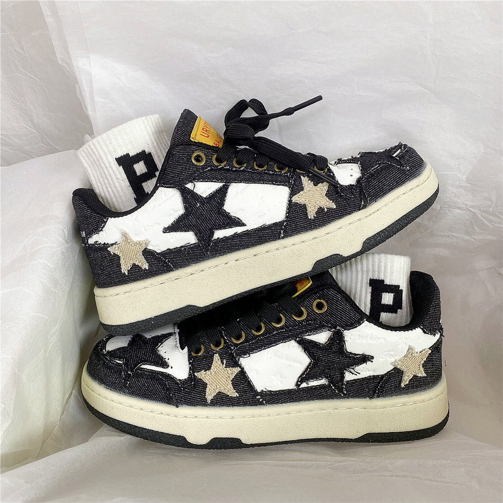 Zapatillas Retro Azul Denim Niche Estilo Hong Kong