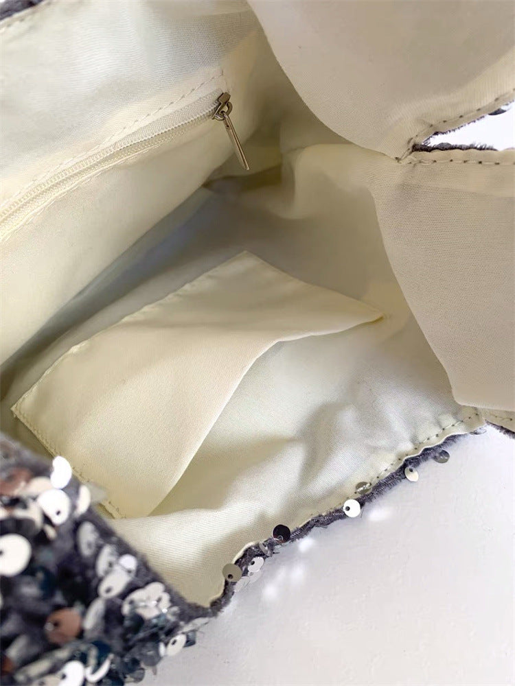 Sac de poignet à paillettes exquis et polyvalent coréen Ins