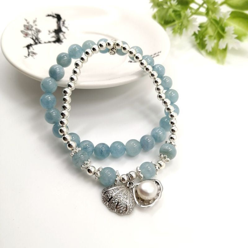 Bracelet multicouche en cristal naturel