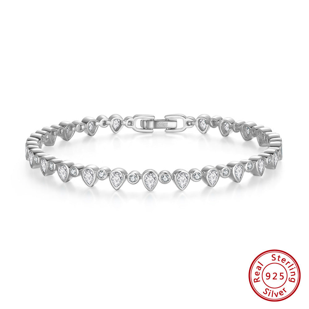 Bracelet en Zircon avec chaîne de Tennis en argent Sterling S925, Style INS européen et américain