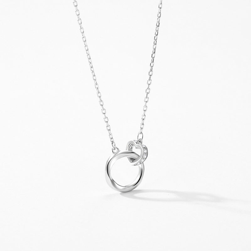 Collier micro-incrusté en argent sterling S925 avec serrure en forme de cœur