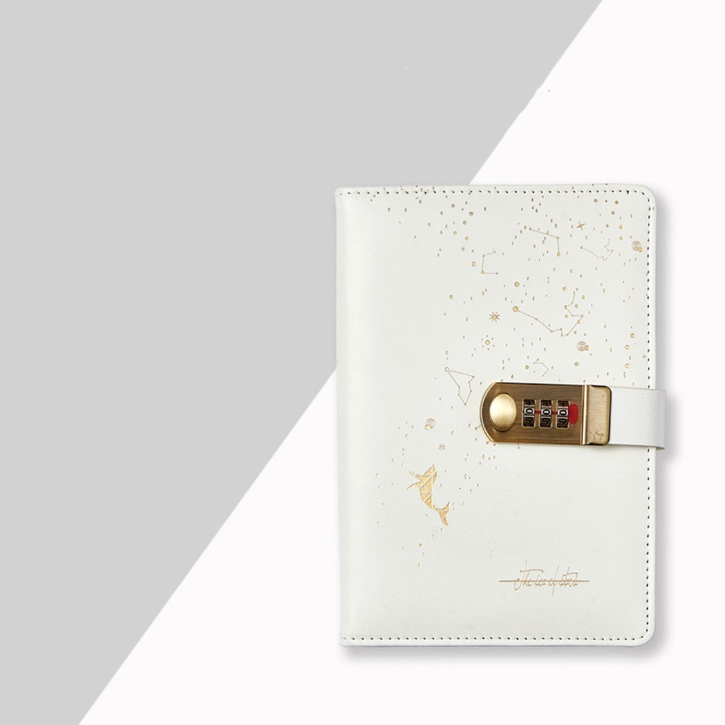 Diario con libro de contraseñas con cerradura, cuaderno con corazón de niña Retro literario Simple con huella dactilar