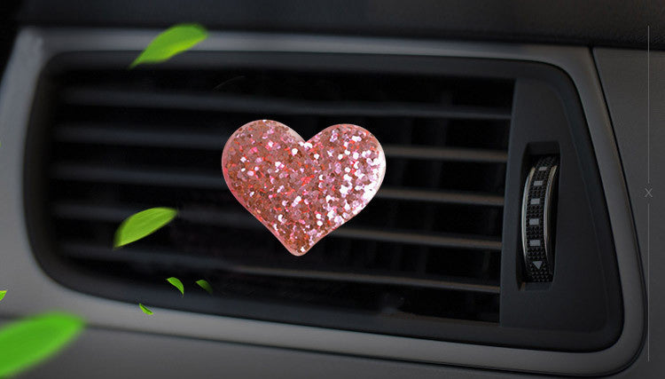 Shiny Love Car Air Outlet Perfume Clip Creative Resin Heart-shaped Wedding Decoration Car Air Outlet Perfume Clip