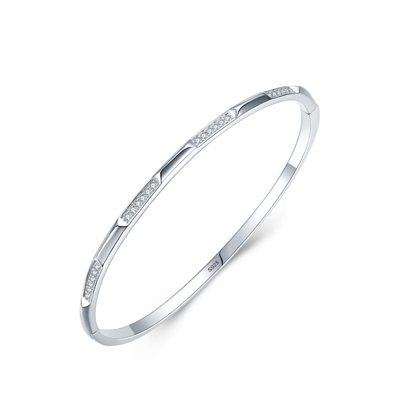 Bracelet en argent S925 pour femmes, Micro-incrusté de style coréen, léger et luxueux