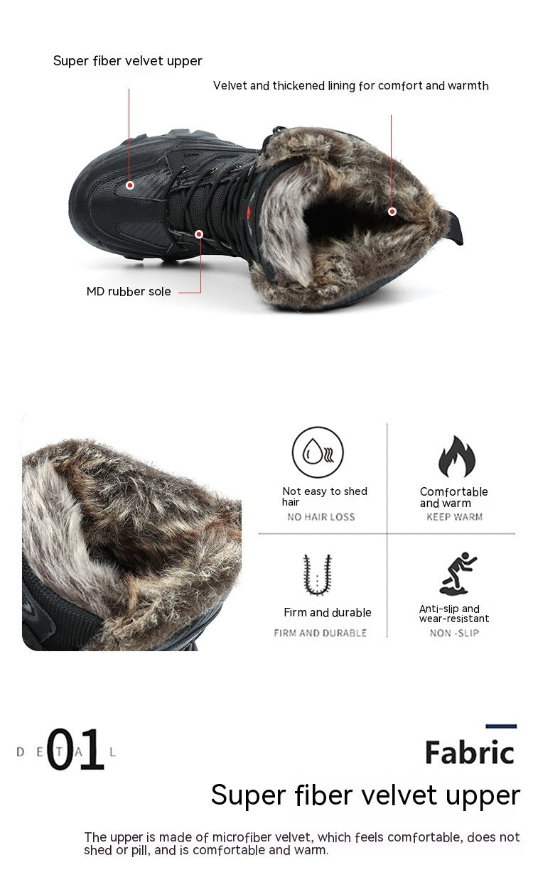 Bottes de neige bottes en coton hiver haut doublé polaire chaud bas lacet à lacets