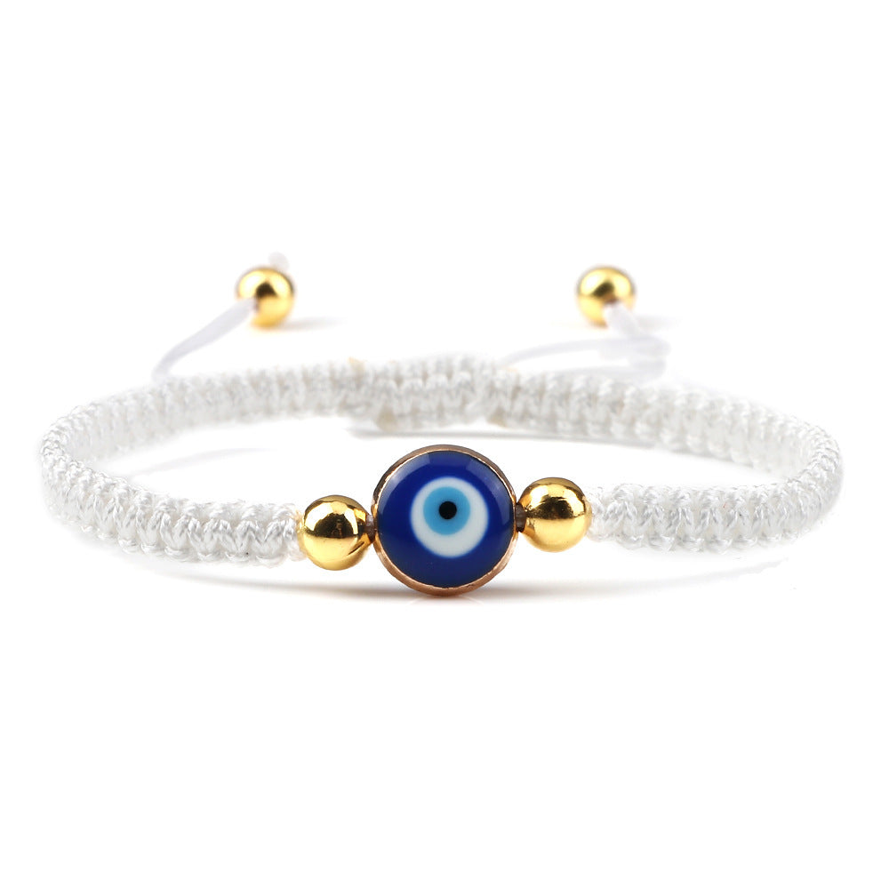 Braided Bracelet Gold And Silver Color Beads Flat Knot Carrying Strap